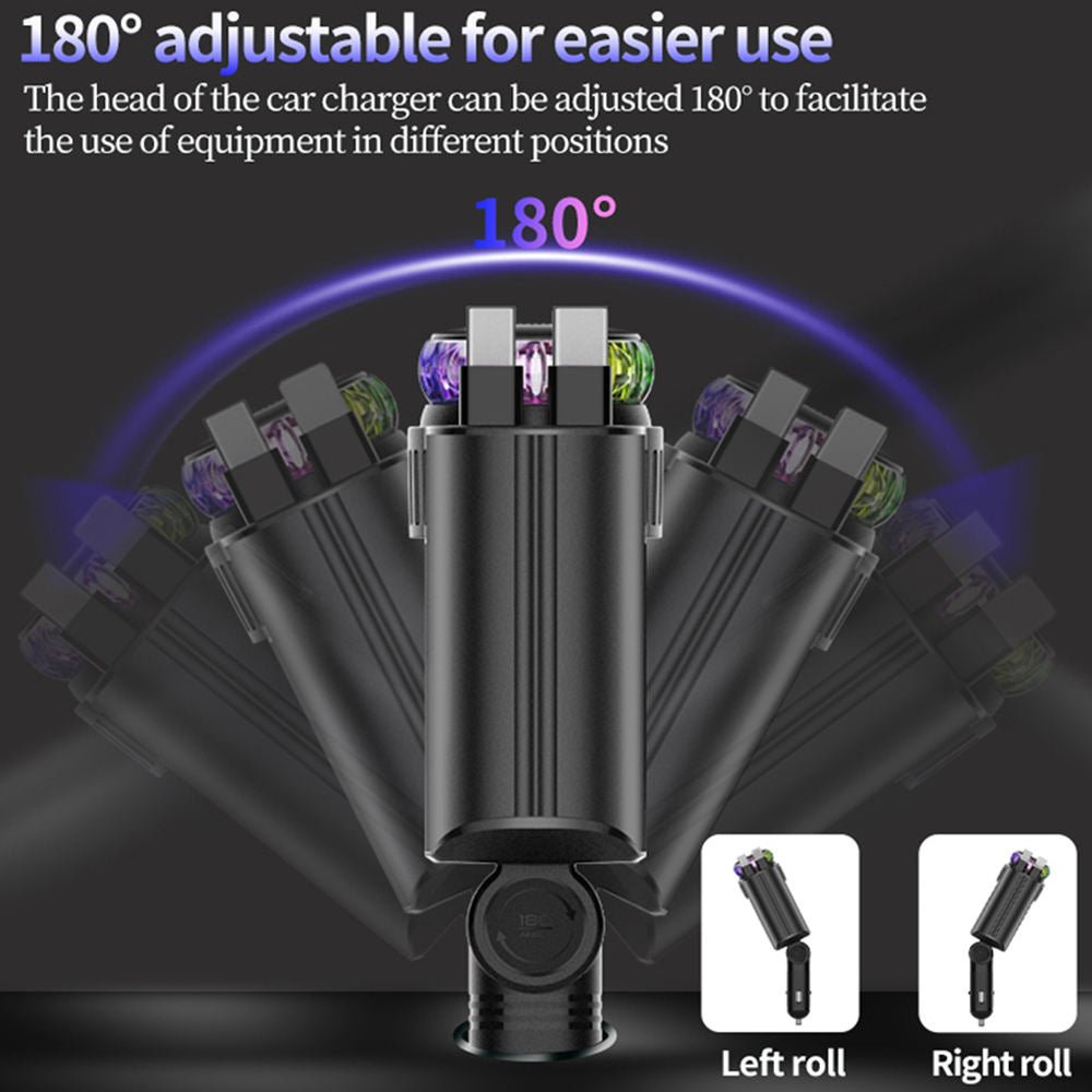 🔥 Starlight Car Charger – 5-in-1 Quick Charge USB Hub